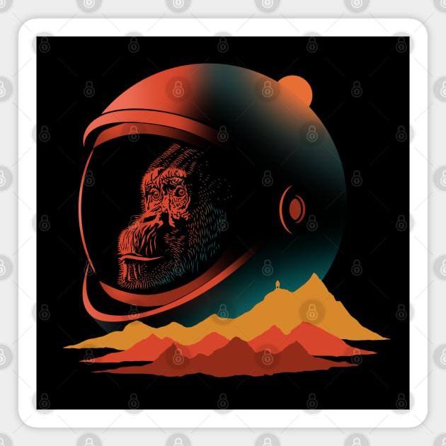 Space Monkey Astronaut Magnet by Sachpica